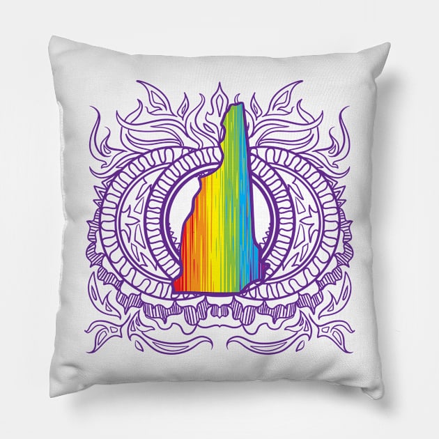 New Hampshire Mandala Pride Pillow by Manfish Inc.