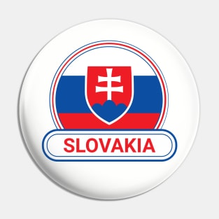 Slovakia Country Badge - Slovakia Flag Pin