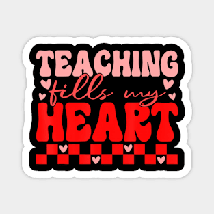 Valentine 2023 Outfit Retro Groovy Valentines Day Teachers Magnet