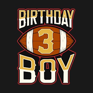 3 Year Old Birthday Boy American Football Fan Vintage Style T-Shirt