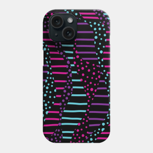 Spots and Stripes 2 - Pink, Purple, Blue and Black Phone Case