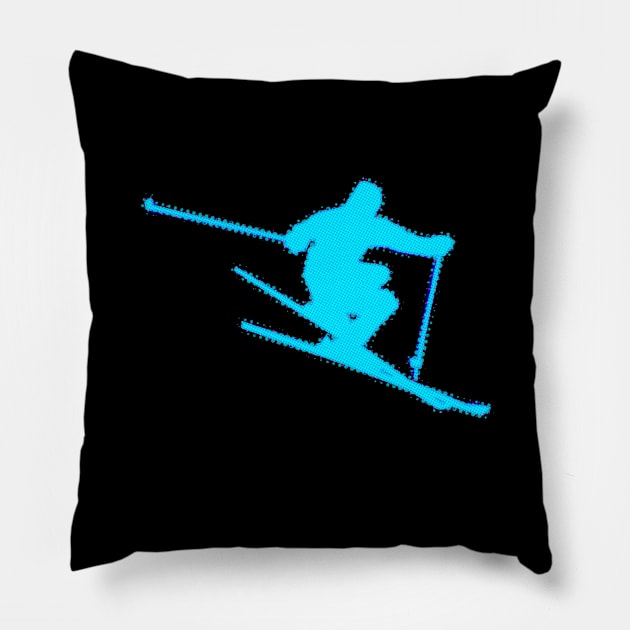 Alpine Ski - 2022 Olympic Winter Sports Lover -  Snowboarding - Light Blue Pillow by MaystarUniverse