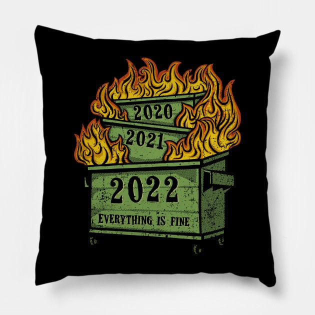 Dumpster Fire 2022 Pillow by kg07_shirts