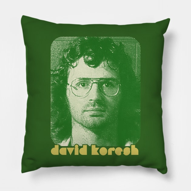 David Koresh /// Retro Style Cult Leader Design Pillow by DankFutura