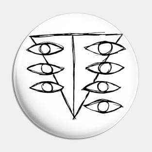 Dark and Gritty SEELE triangle with eyes logo Pin