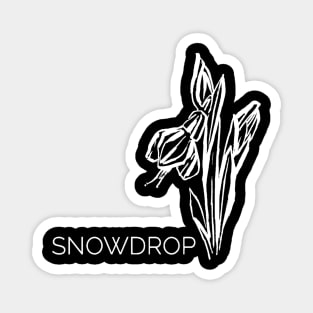 snowdrop white flower Magnet