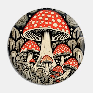 Minimalist Magic Mushroom Pattern Pin