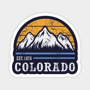 Vintage Fade Colorado EST 1876 Rocky Mountains Magnet