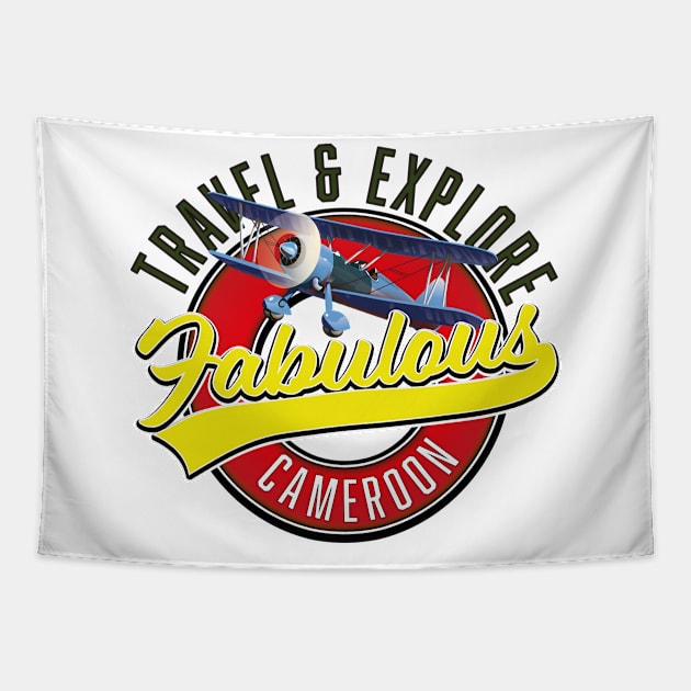 Travel explore fabulous Cameroon logo Tapestry by nickemporium1