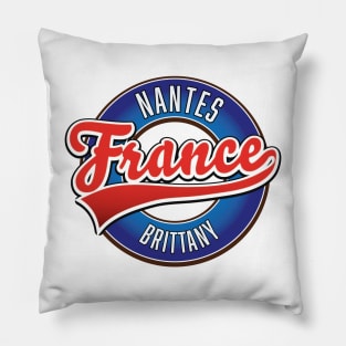 Nantes Brittany France retro logo Pillow