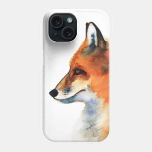 Watercolor illustration, portrait of fox Phone Case