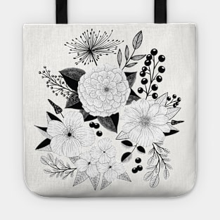 Flower Power: elegant line art style for vintage lovers Tote