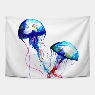 Jellyfish, watercolor Tapestry