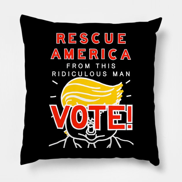 RESCUE AMERICA (Ghost Version) Pillow by SignsOfResistance