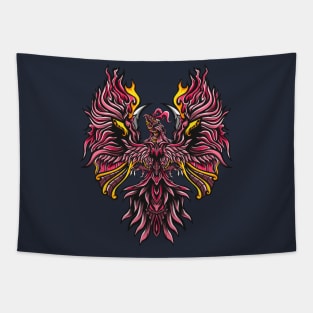 Red guard bird monster illustration Tapestry