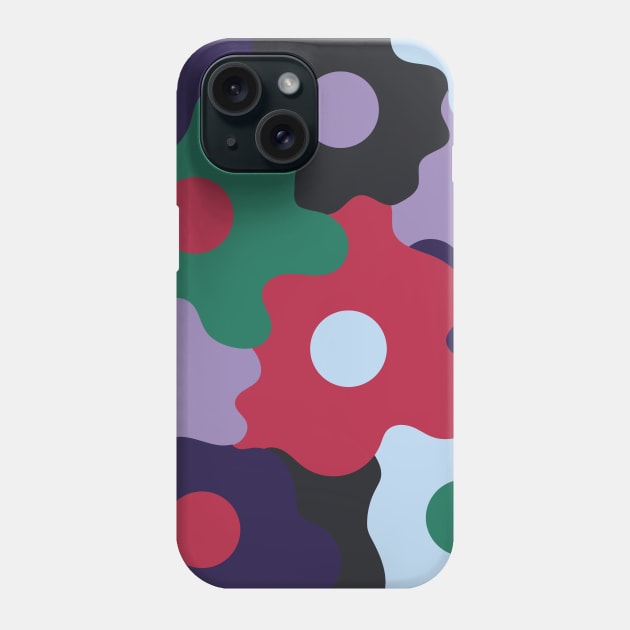 Retro Groovy Egg Flowers - Deep Winter Seasonal Color Palette Phone Case by aaalou