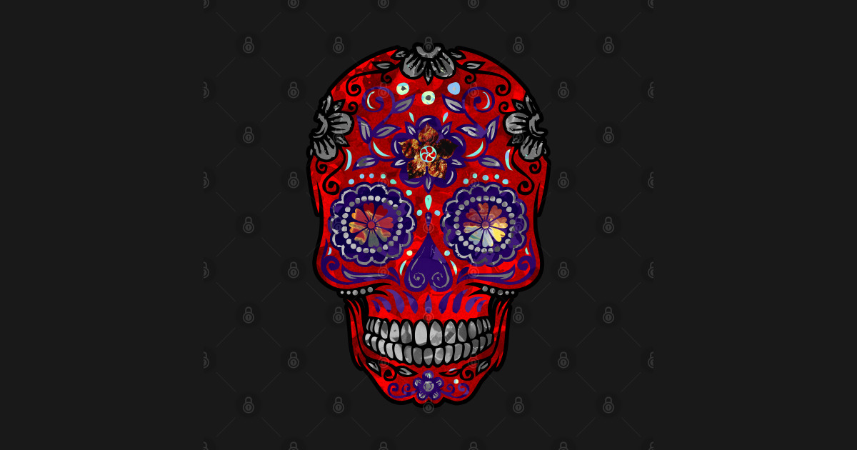 Download Funny Mexican Sugar Skull red - Sugar Skull - Tapestry ...