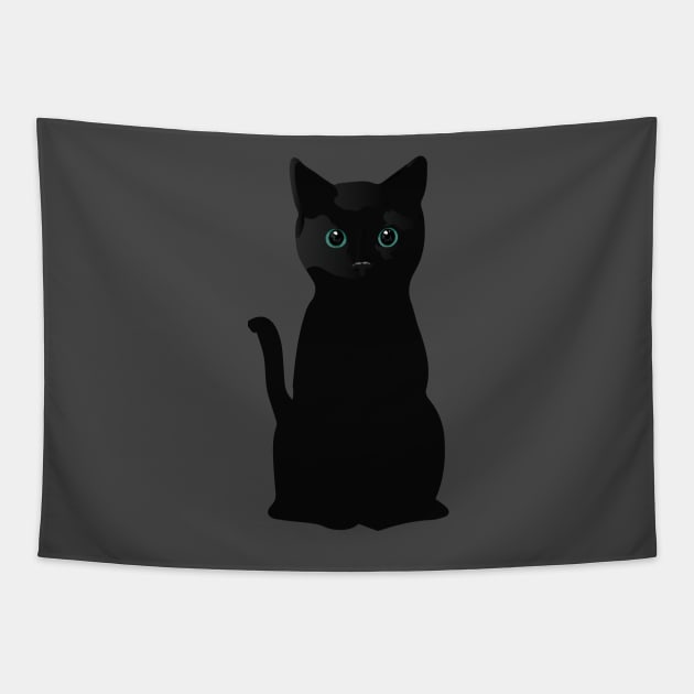 Bright Eyes: Black Cat Tapestry by ThinkingSimple