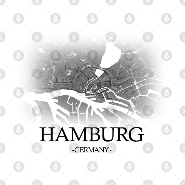 Hamburg City Map - Cartography Black by SPAZE