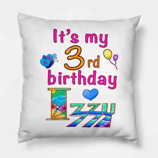 its my 3rd birthday izzy Pillow