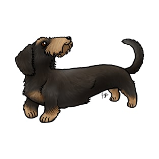 Dog - Wire-Haired Dachshund - Black and Tan T-Shirt