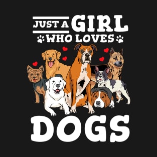 Boxer Dog Just a Girl Who Loves Dogs T-Shirt