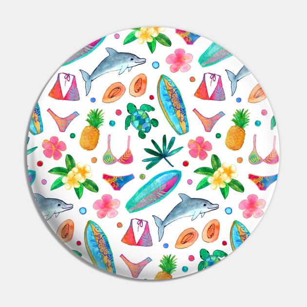 Dotty Summer Beach Pattern Pin by micklyn