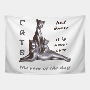 Cats Just Know It Is Never Ever The Year Of The Dog Tapestry