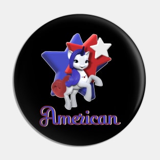 American Unicorn Pony Pin