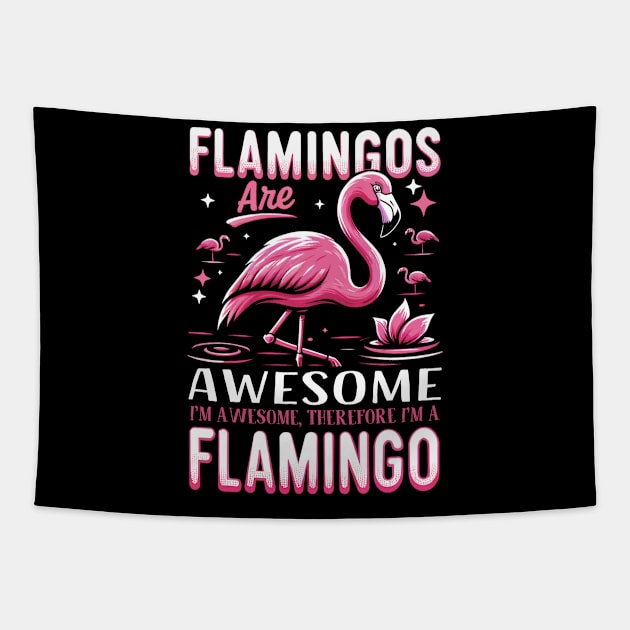 Beachside Beauty Chic Flamingo Tee for Seaside Escapes Tapestry by Kevin Jones Art