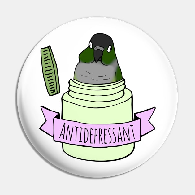 Antidepressant Green Cheeked Conure Pin by FandomizedRose