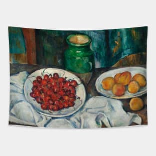 Still Life With Cherries And Peaches by Paul Cezanne Tapestry