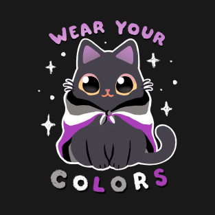 Asexual LGBT Pride Cat - Kawaii Rainbow Kitty - Wear your colors T-Shirt