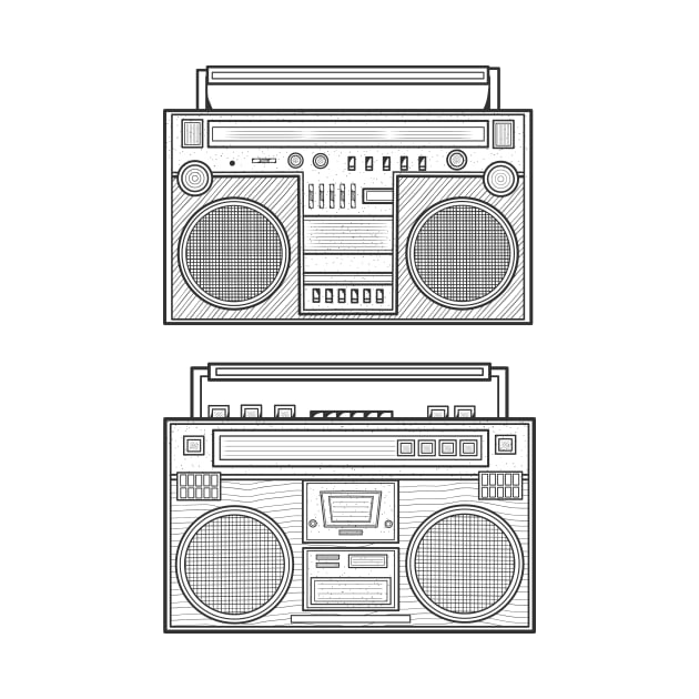 Line Art Classic Boombox by milhad