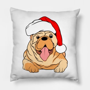 Bulldog Santa Pillow