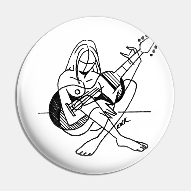 'Nude With Guitar' Pin by jerrykirk