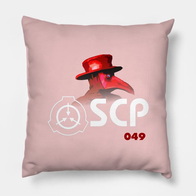 SCP 049 "the plague doctor" (Red) Pillow by War1ntoMe