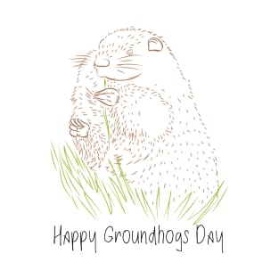 Happy groundhog day cute colorful holiday t-shirt T-Shirt