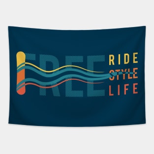 Free Ride. Free Style. Free Life. Typography design Tapestry