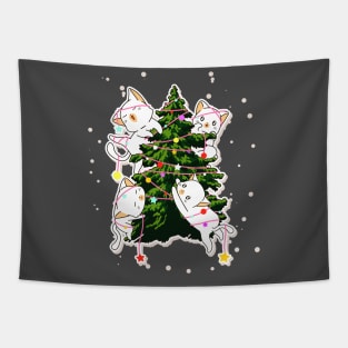 cute cats christmas tree Tapestry