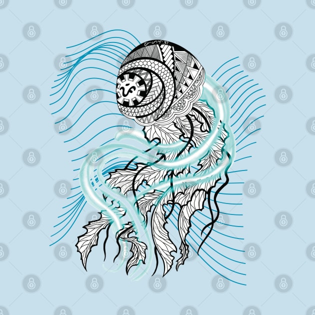 Jellyfish Tribal Line Art by Pirma Pinas