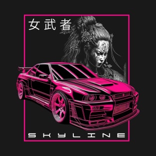 Skyline Japanese Girl Warrior T-Shirt