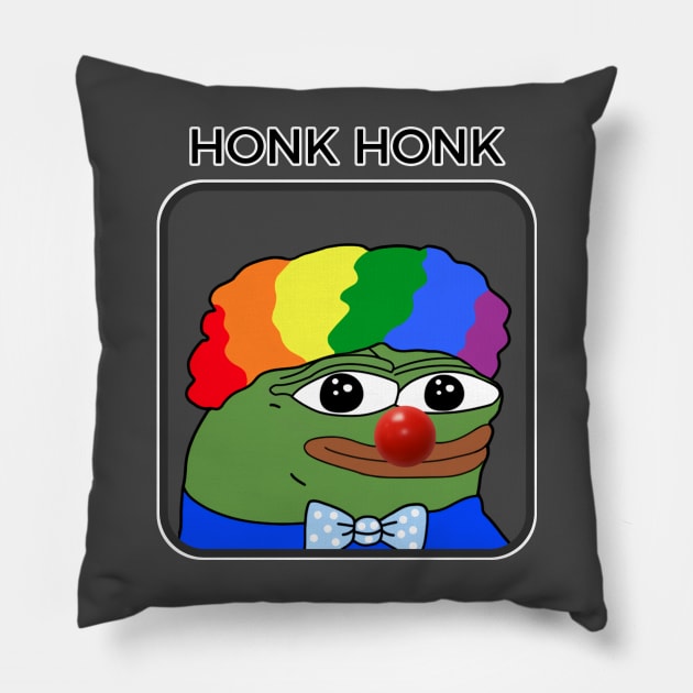 Honk Honk Pepe - Living in a clown world Pillow by Akamo