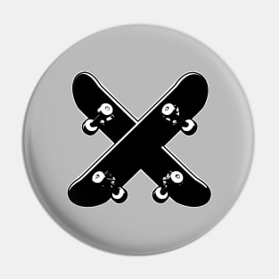 Crossed Skateboards Pin