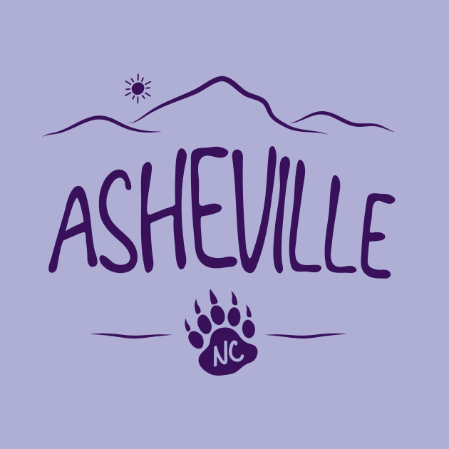 Asheville, NC - Black Bear Paw - PurpleO 14 by AVL Merch