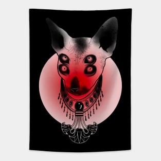 Adri Psycho Doll - Cat in red Tapestry