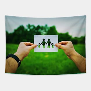 holding family symbol Tapestry