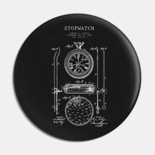 Stopwatch technical drawing patent design Pin