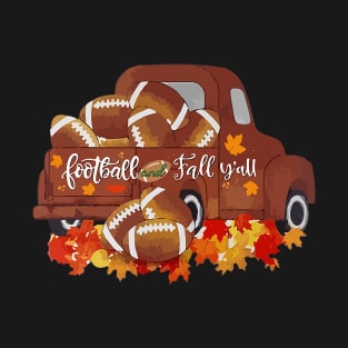 Football and Fall Y'all Vintage Truck Fall Football Season funny T-Shirt