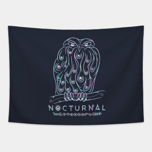 NOCTURNAL HOLOGRAM OWL Tapestry